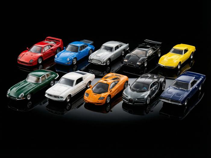 1:43 scale model car collection — ten diecast miniatures
