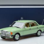 Mercedes 200 W123 Žalias Norev 1:18
