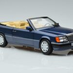 Mercedes 300 CE-24 A124 Kabrioletas Nautical Blue Riboto Leidimo Norev 1:18