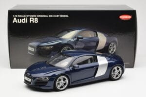 Audi R8 4.2 FSI V8 Mėlynas Kyosho 1:18 09213BL Metalas - nuotrauka 8 iš 8