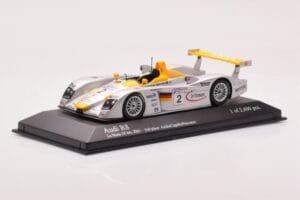 Audi R8 Infineon #2 L. Aiello / R. Capello / Pescatori 2nd Place 24 Hours of Le Mans 2001 Minichamps 1:43 400011202 Metalas - nuotrauka 2 iš 4