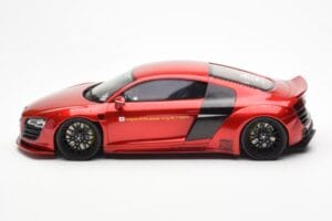 Audi R8 4S Liberty Walk Candy Raudonas GT Spirit 1:18 GT892 Derva - nuotrauka 3 iš 6