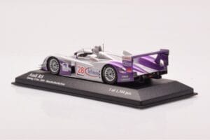 Audi R8 LMP900 #28 F. Biela / P. Kaffer / A. McNish 12 Hours of Sebring Winner 2004 Minichamps 1:43 4000412328 Metalas - nuotrauka 3 iš 4