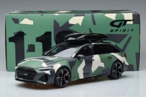Audi RS6 C8 Avant Kamufliažas With Roof Top Asia Edition GT Spirit 1:18 CLDC014 Derva - nuotrauka 6 iš 6