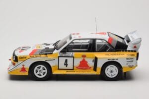 Audi Sport Quattro S1 E2 #4 S. Blomqvist / B. Cederberg Rally 1000 Lakes 1985 IXO 1:18 18RMC161A Metalas - nuotrauka 3 iš 6