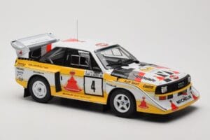 Audi Sport Quattro S1 E2 #4 S. Blomqvist / B. Cederberg Rally 1000 Lakes 1985 IXO 1:18 18RMC161A Metalas - nuotrauka 4 iš 6