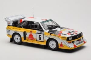 Audi Sport Quattro S1 E2 #6 H. Mikkola / A. Hertz Rally 1000 Lakes 1985 IXO 1:18 18RMC161B Metalas - nuotrauka 4 iš 6
