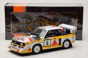 Audi Sport Quattro S1 E2 #6 H. Mikkola / A. Hertz Rally 1000 Lakes 1985 IXO 1:18 18RMC161B Metalas - nuotrauka 6 iš 6