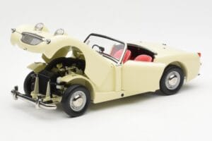 Austin-Healey Sprite Mk I Open Old English Baltas Kyosho 1:18 08953EW Metalas - nuotrauka 2 iš 8