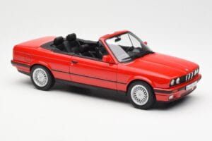 BMW 318i E30 Kabrioletas Raudonas Norev 1:18 183210 Metalas - nuotrauka 4 iš 6