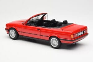 BMW 318i E30 Kabrioletas Raudonas Norev 1:18 183210 Metalas - nuotrauka 5 iš 6