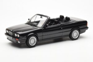 BMW 325i E30 Kabrioletas Juodas Metalinis Norev 1:18