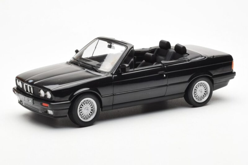 BMW 325i E30 Kabrioletas Juodas Metalinis Norev 1:18