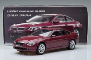BMW 645Ci E63 Tamsiai Raudonas Kyosho 1:18 08701CR Metalas - nuotrauka 7 iš 7