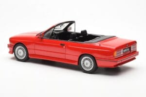 BMW M3 E30 Kabrioletas Raudonas Otto 1:18 OT077 Derva - nuotrauka 5 iš 6