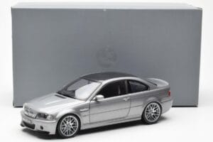 BMW M3 E46 CSL Pilkas Kyosho 1:18 80430302734 Metalas - nuotrauka 8 iš 8