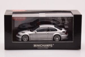 BMW M3 E46 GTR Street Sidabrinis Minichamps 1:43 403012105 Metalas - nuotrauka 4 iš 4