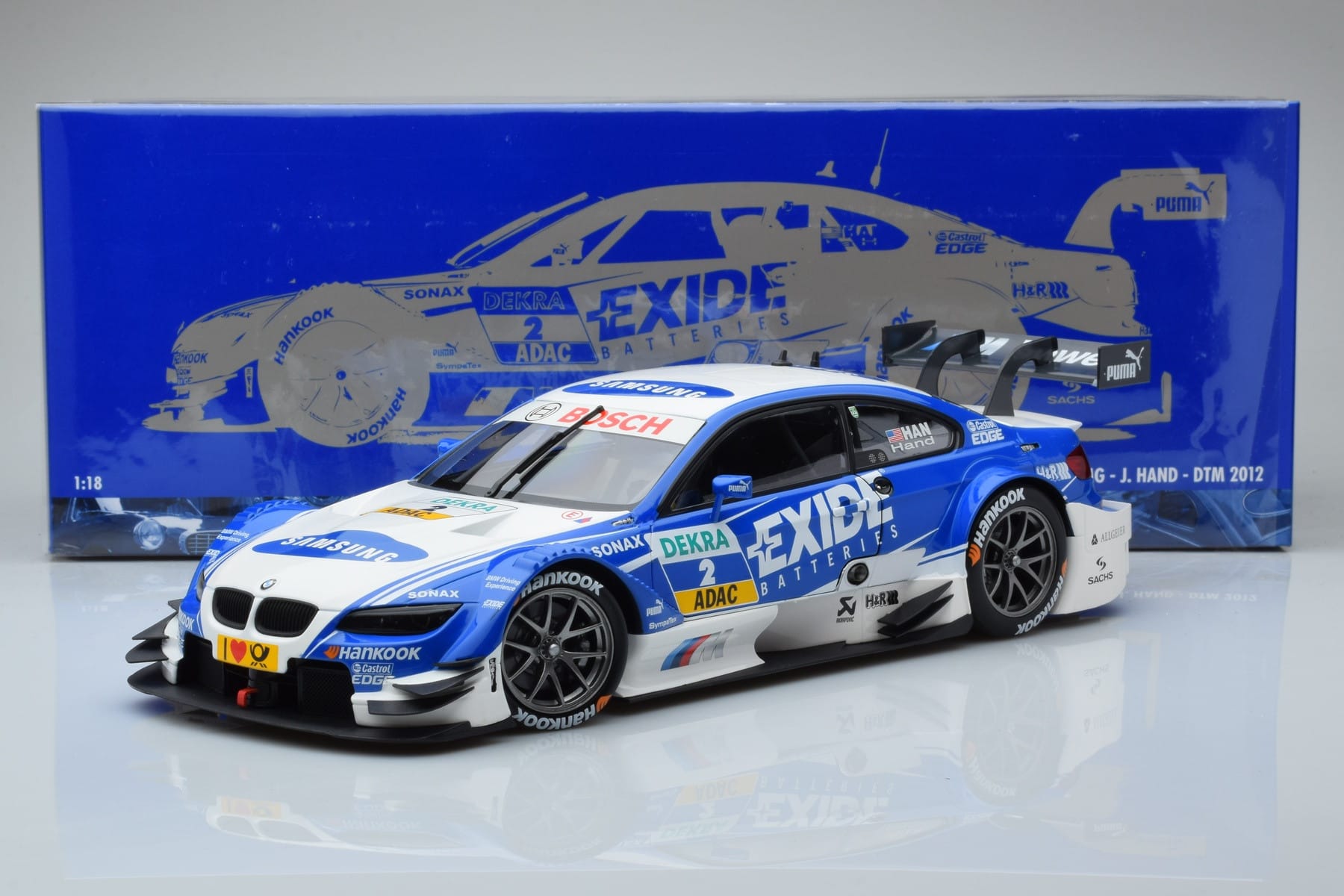 BMW M3 #2 BMW Team RMG A.J. Hand DTM 2012 Minichamps 1:18 100122202 Metalas - nuotrauka 8 iš 8