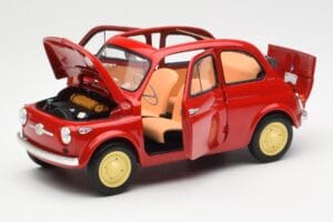 Fiat Nuova 500 Coral Raudonas Kyosho 1:18 08966R Metalas - nuotrauka 2 iš 8