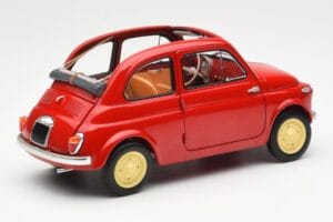 Fiat Nuova 500 Coral Raudonas Kyosho 1:18 08966R Metalas - nuotrauka 3 iš 8