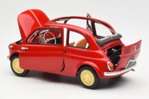 Fiat Nuova 500 Coral Raudonas Kyosho 1:18 08966R Metalas - nuotrauka 5 iš 8