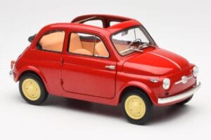 Fiat Nuova 500 Coral Raudonas Kyosho 1:18 08966R Metalas - nuotrauka 6 iš 8