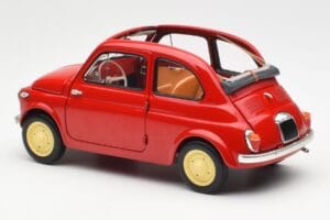 Fiat Nuova 500 Coral Raudonas Kyosho 1:18 08966R Metalas - nuotrauka 7 iš 8