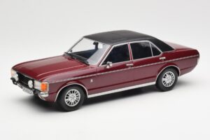 Ford Granada Mk1 Metalinis Tamsiai Raudonas Matinis Juodas MCG 1:18