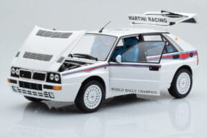 Lancia Delta HF Integrale 6 Baltas Kyosho 1:18 08344E Metalas - nuotrauka 2 iš 8