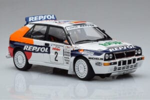 Lancia Delta HF Integrale Evoluzione #2 C. Sainz / L. Moya Tour de Corse 1993 Kyosho 1:18 08348J Metalas - nuotrauka 5 iš 9