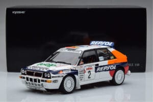 Lancia Delta HF Integrale Evoluzione #2 C. Sainz / L. Moya Tour de Corse 1993 Kyosho 1:18 08348J Metalas - nuotrauka 9 iš 9