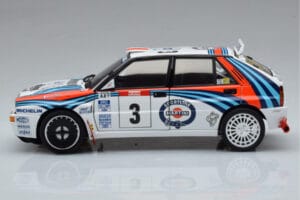 Lancia Delta HF Integrale Evoluzione #3 D. Auriol / B. Occelli Tour de Corse 1992 Kyosho 1:18 08348H Metalas - nuotrauka 4 iš 9