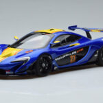 McLaren P1 GTR Mėlyna Su Geltonomis Juostomis AUTOart 1:18