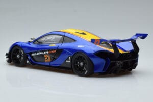 McLaren P1 GTR Mėlyna Su Geltonomis Juostomis AUTOart 1:18 81542 Kompozitas - nuotrauka 6 iš 7