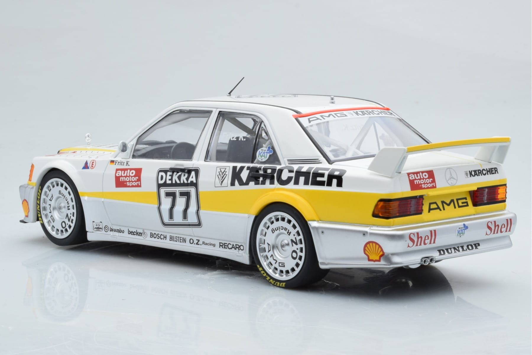 Mercedes 190E 2.5-16 W201 EVO 1 Karcher #77 F. Kreutzpointer Team AMG-Mercedes DTM 1990 Minichamps 1:18 155903677 Metalas - nuotrauka 5 iš 6