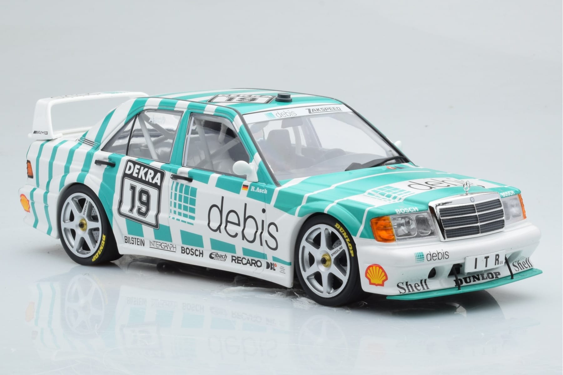 Mercedes 190E 2.5-16 W201 EVO 2 Debis #19 R. Asch Team Zackspeed DTM 1991 Minichamps 1:18 155913619 Metalas - nuotrauka 4 iš 6