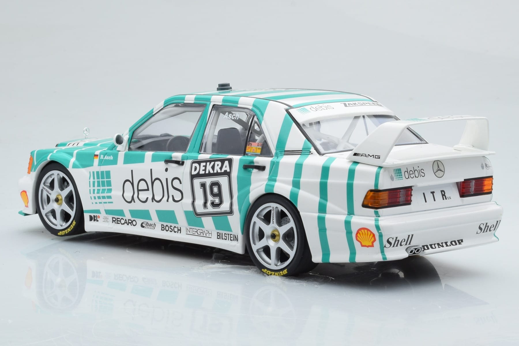 Mercedes 190E 2.5-16 W201 EVO 2 Debis #19 R. Asch Team Zackspeed DTM 1991 Minichamps 1:18 155913619 Metalas - nuotrauka 5 iš 6
