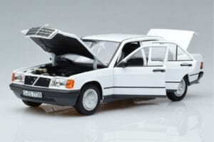 Mercedes 190 E W201 Baltas Norev 1:18 183820 Metalas - nuotrauka 2 iš 7
