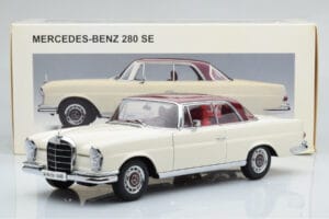 Mercedes 280 SE W108 Baltas AUTOart 1:18 76287 Metalas - nuotrauka 8 iš 8