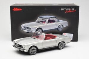 Mercedes 280 SL W113 Pagoda Sidabrinis Schuco 1:18 450035000 Metalas - nuotrauka 8 iš 8