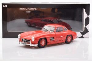 Mercedes 300 SL W198 Gullwing Raudonas Minichamps 1:18 110037211 Metalas - nuotrauka 8 iš 8