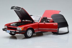 Mercedes 450 SL R107 US Versija Raudonas Norev 1:18 183729 Metalas - nuotrauka 2 iš 8