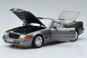 Mercedes 500 SL R129 Pilkas Metalinis Norev 1:18 183715 Metalas - nuotrauka 2 iš 7