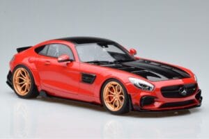 Mercedes AMG GT Prior Design C190 Raudonas GT Spirit 1:18 ZM104 Derva - nuotrauka 4 iš 6