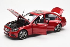 Mercedes C-Class W205 Raudonas Metallic Asia Exclusive Norev 1:18 183835 Metalas - nuotrauka 2 iš 8