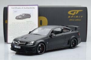 Mercedes C63 AMG W204 Black Series Matinis Juodas GT Spirit 1:18 GT843 Derva - nuotrauka 6 iš 6