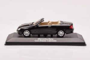 Mercedes CLK A209 Kabrioletas Obsidian Juodas Metalinis Minichamps 1:43