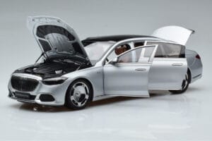 Mercedes Maybach S600 W222 V12 Biturbo Hightech Sidabrinis Almost Real 1:18 820118 Metalas - nuotrauka 2 iš 12