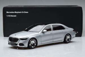 Mercedes Maybach S600 W222 V12 Biturbo Hightech Sidabrinis Almost Real 1:18 820118 Metalas - nuotrauka 12 iš 12