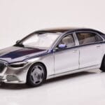 Mercedes Maybach S680 W223 Nautical Mėlynas Cirrus Sidabrinis Almost Real 1:18